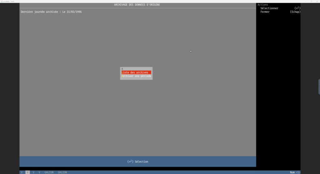 Logiciel de caisse menu archivage