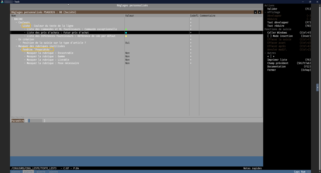 Gestionnaire articles Personnalisation F12