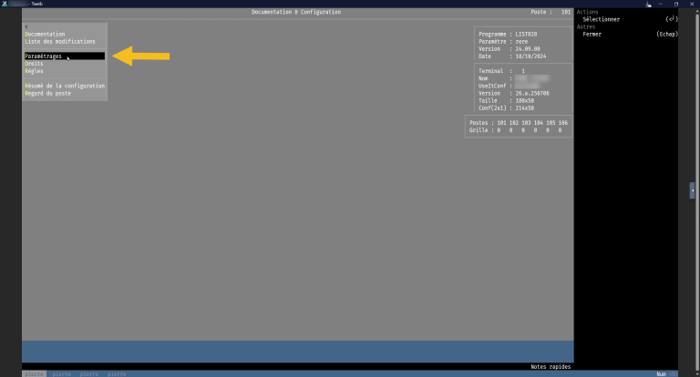 Paramétrage des programmes (listes) etape 2 Exemple liste des articles