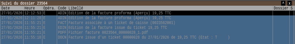 NF525 facture issue ticket suivi dossier facture