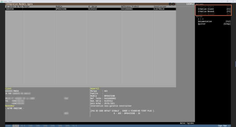 Intégration Mandats Agora - Client