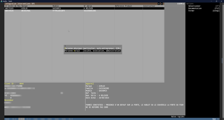 intégration intervention SFG revendeur