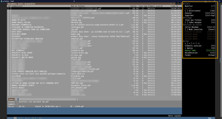 fiche article sélection documents joints