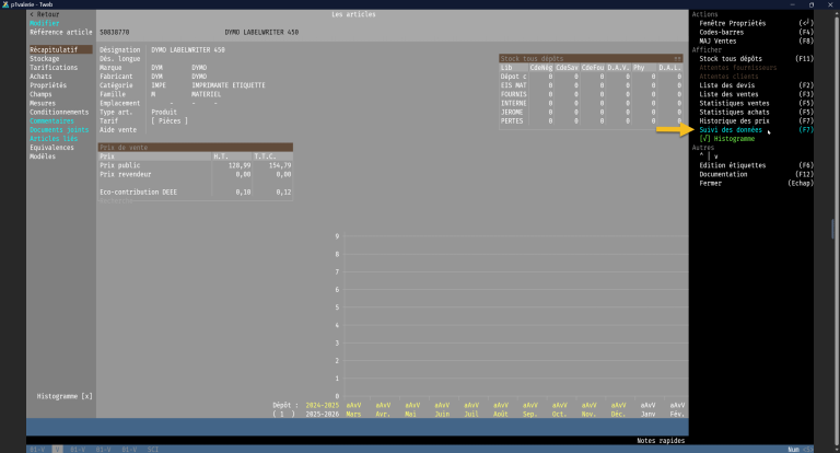 Suivi des données documents joints fiche article